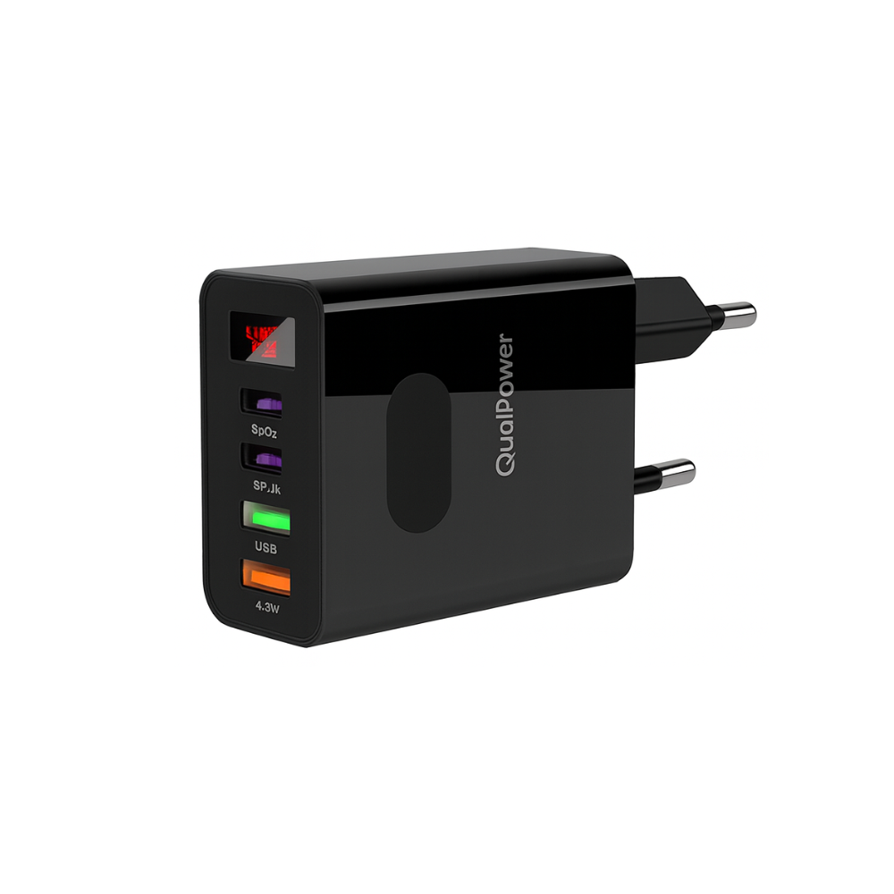 USB Schnellladegerät 45W – 4-Port Netzadapter mit Quick Charge & Power Delivery